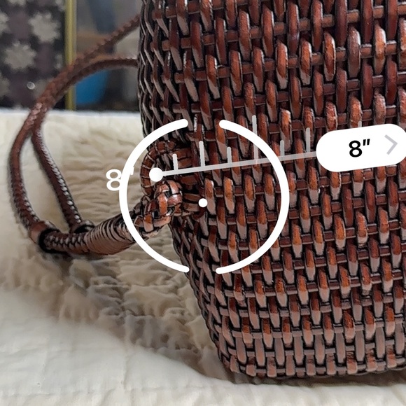 Vintage Talbots Woven Leather Bucket Bag - Picture 9 of 15